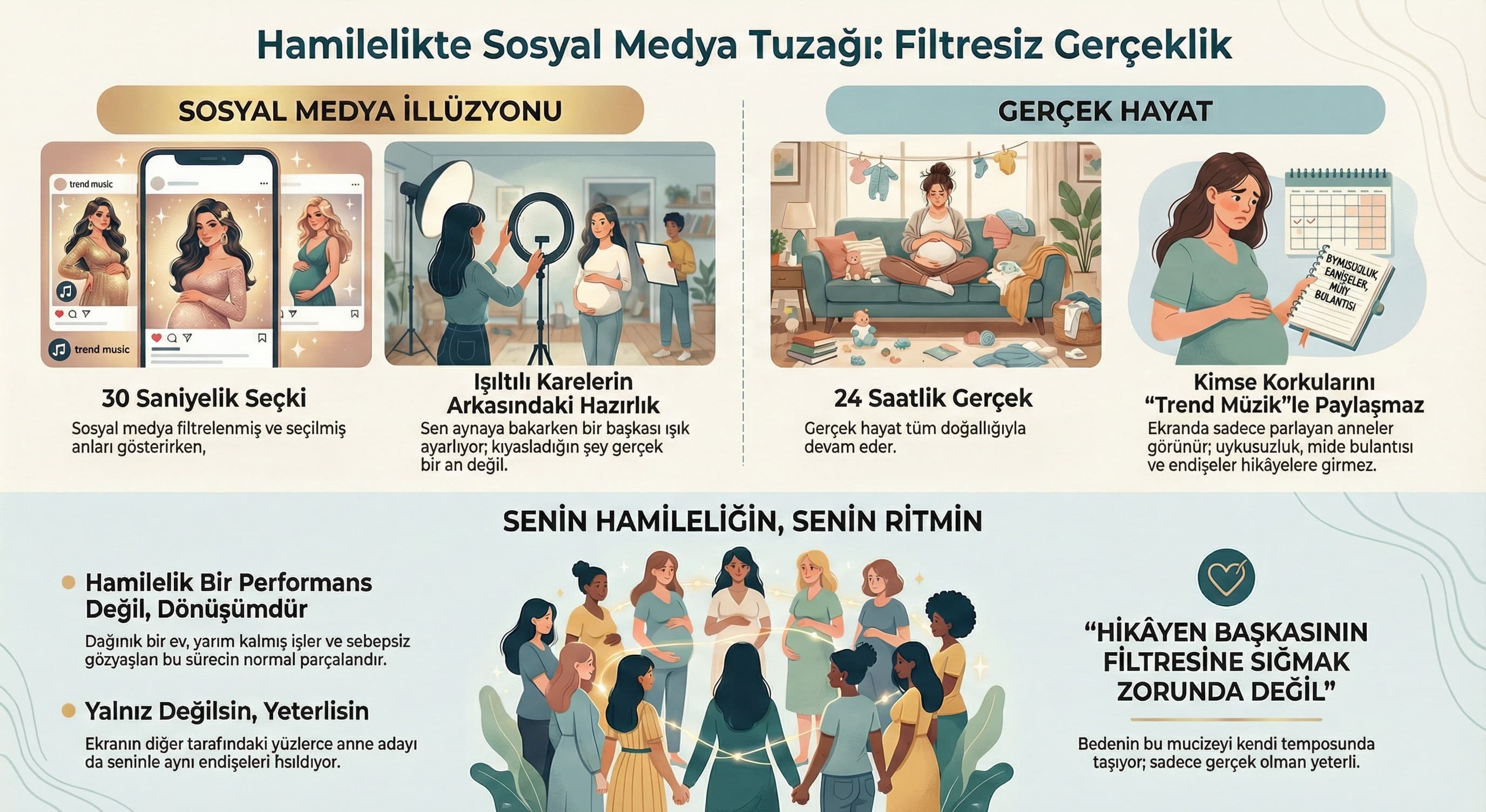 Sosyal medya filtresi ve gerçek hayat karşılaştırması